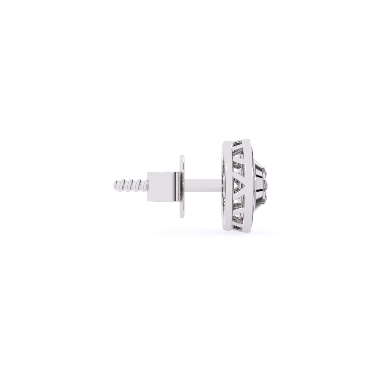 Round Diamond Classic Earlobe Earrings